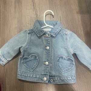 Old Navy Light Blue Jean Jacket with Heart Details